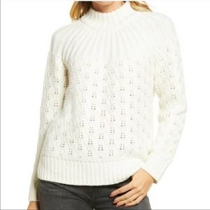 Madewell Pointelle Stitch-Mix Mockneck Sweater Size Small